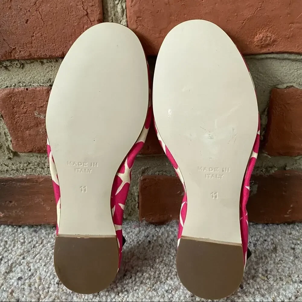 Crewcuts Girls Ballet Flats Sz 11 Hot Pink Star Print Shoes